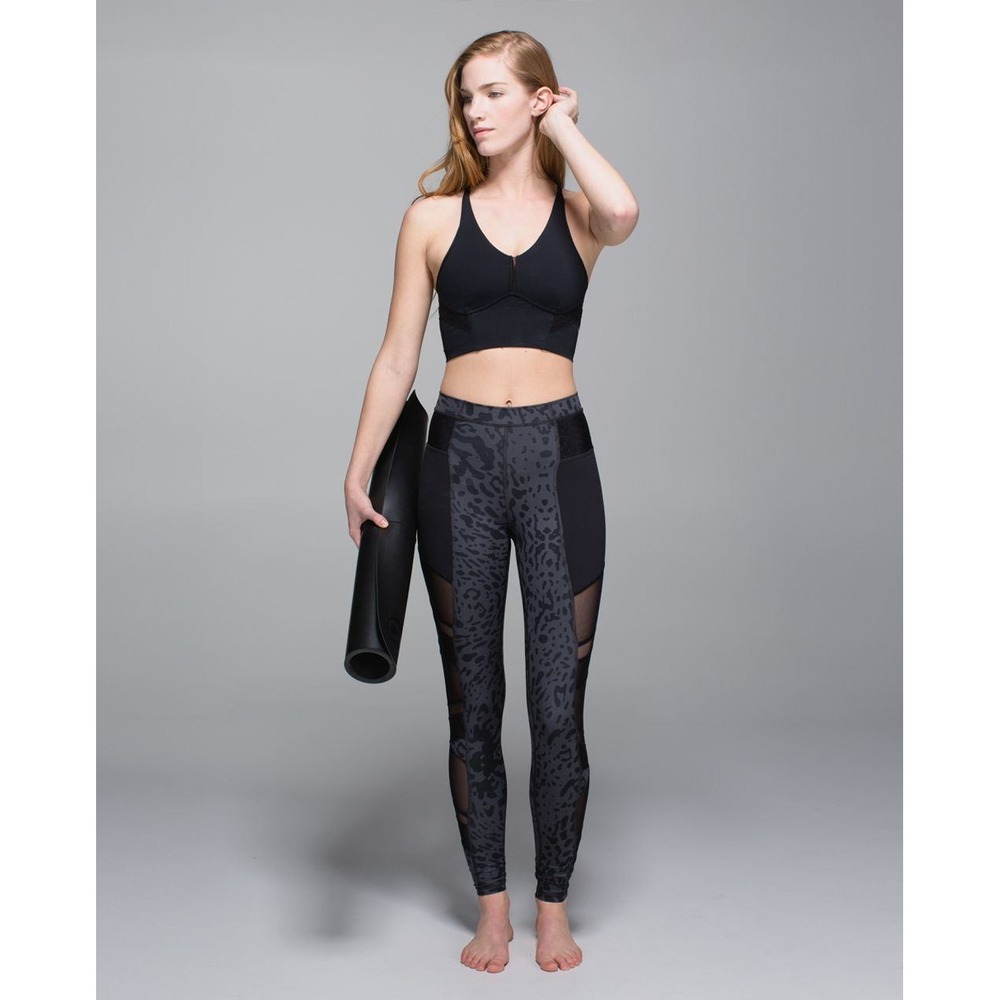Lululemon Just Breathe Pant Animal Swirl Deep Coal Light Black Size 6 Leggings